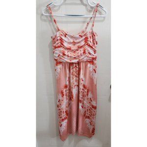 Soma Women's Sleeveless Removable Strap Convertible Midi Dress Pink Tie Dye Sz M